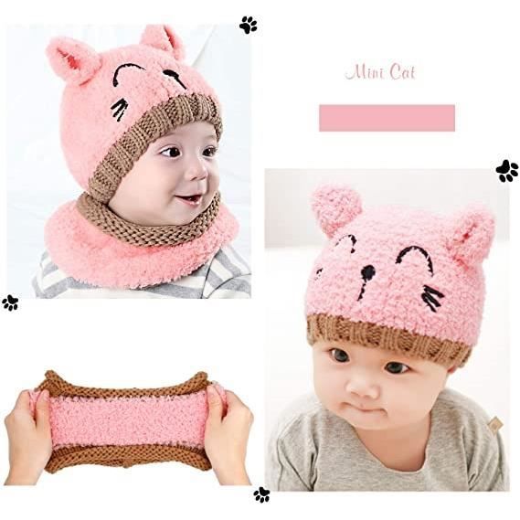 ROCK Kinder-Wintermütze und Schal-Set, Strickmütze für Jungen und Mädchen im Alter von 1-3 Jahren