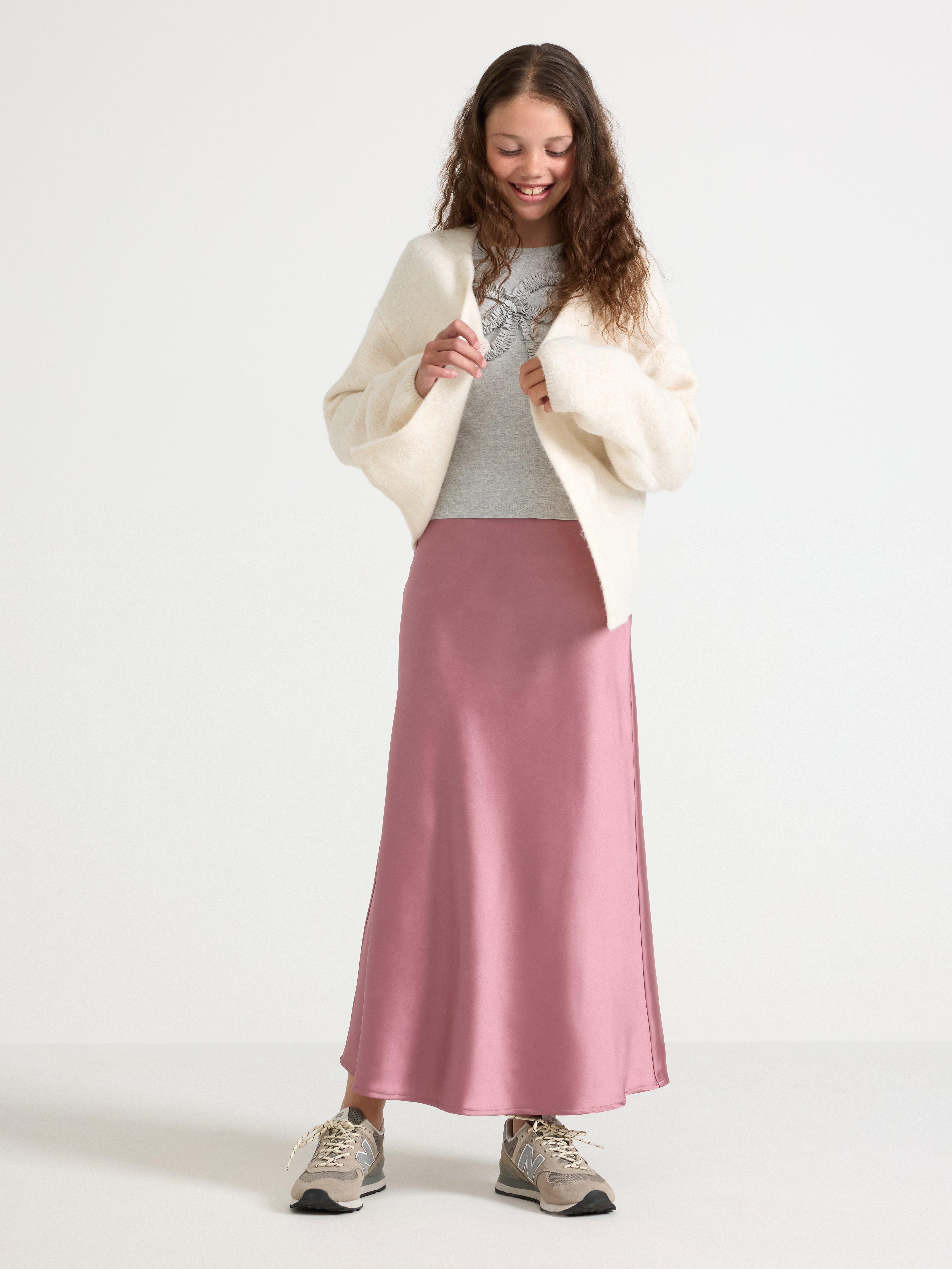 Satengskjørt Dusty Lilac