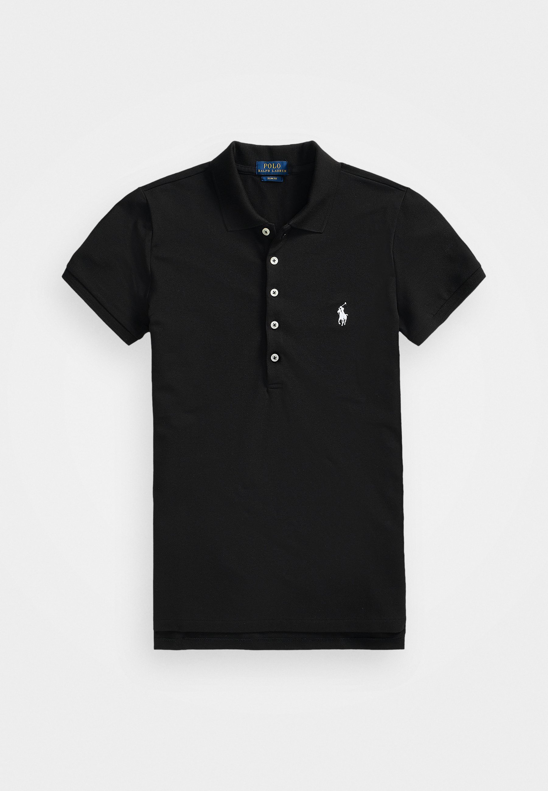 Polo Ralph Lauren JULIE SLIM SHORT SLEEVE - Poloshirt - zwart/wit