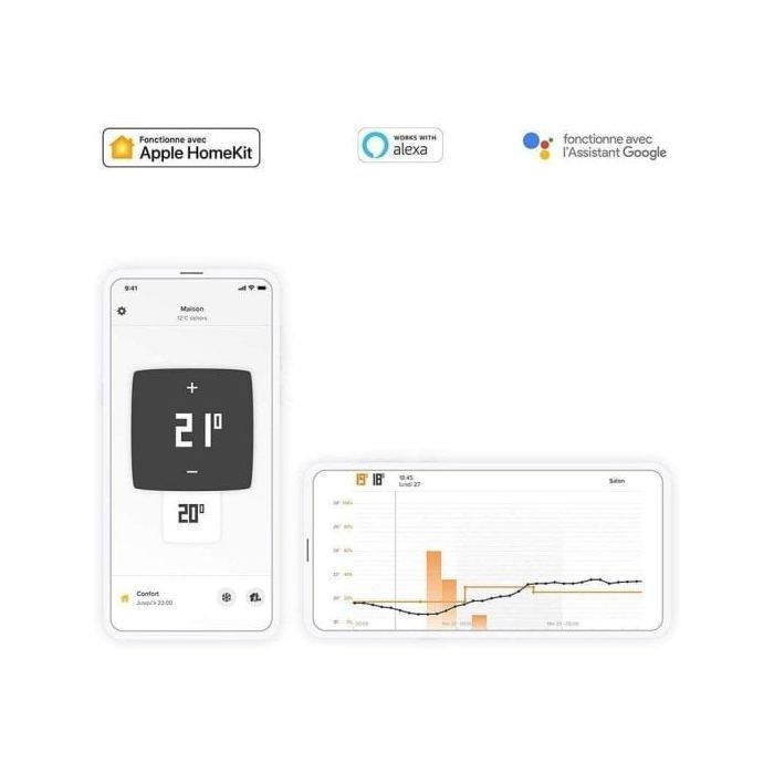 Termostato - Netatmo - Termostato inteligente - Control por smartphone - Programable - IA integrada