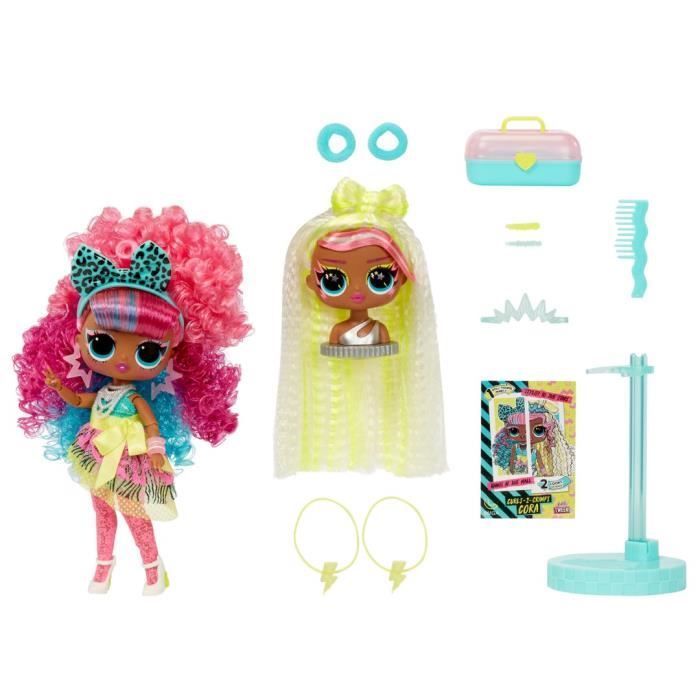 LOL Surprise Tweens Surprise Swap Fashion Doll - Curls-2- Crimps Cora - 1 boneca Tweens de 17 cm, 1 mini cabeça de penteado e acessórios.