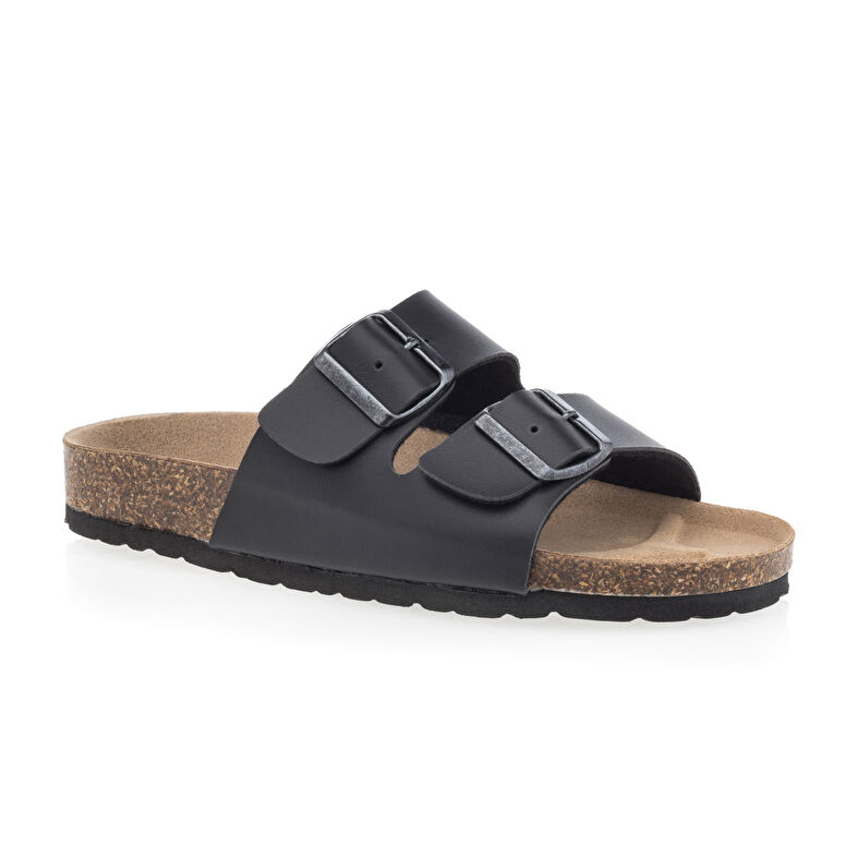 Svarte sandaler / sko med åpen tå til dame