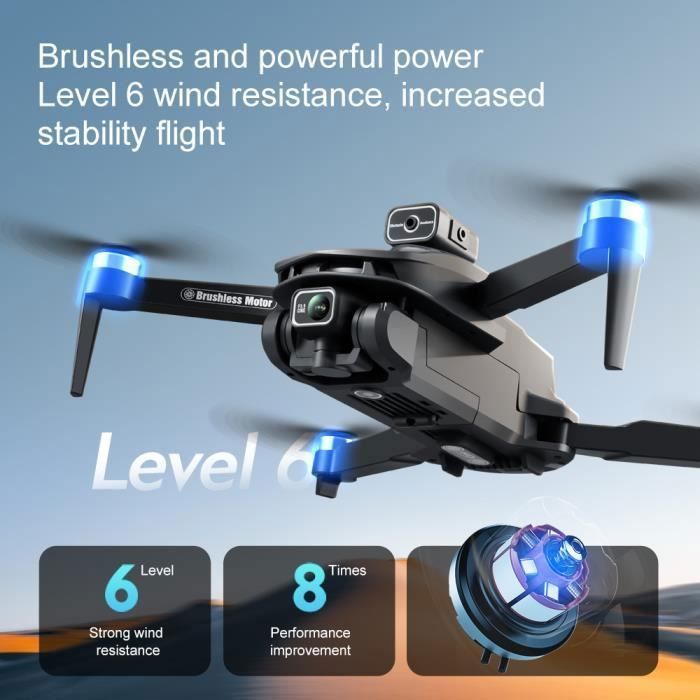 Dron con control remoto de pantalla de 4,5”, cámara HD 8K 1080P, GPS ajustable, 5G, sistema de evasión de obstáculos en 4 direcciones, 4 lentes HD, 3 baterías.