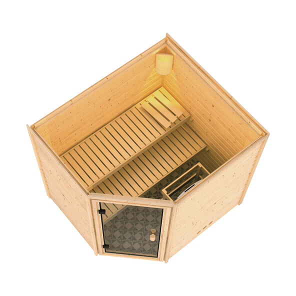 Set saună Vera cu cuptor, finisaj natural, 4,5 kW