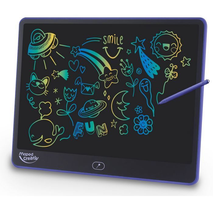 Tablette dessin LCD - MAPED CREATIV - Tablette Magique XL - Écran grand format - Écriture 3 couleurs - Effacement bouton