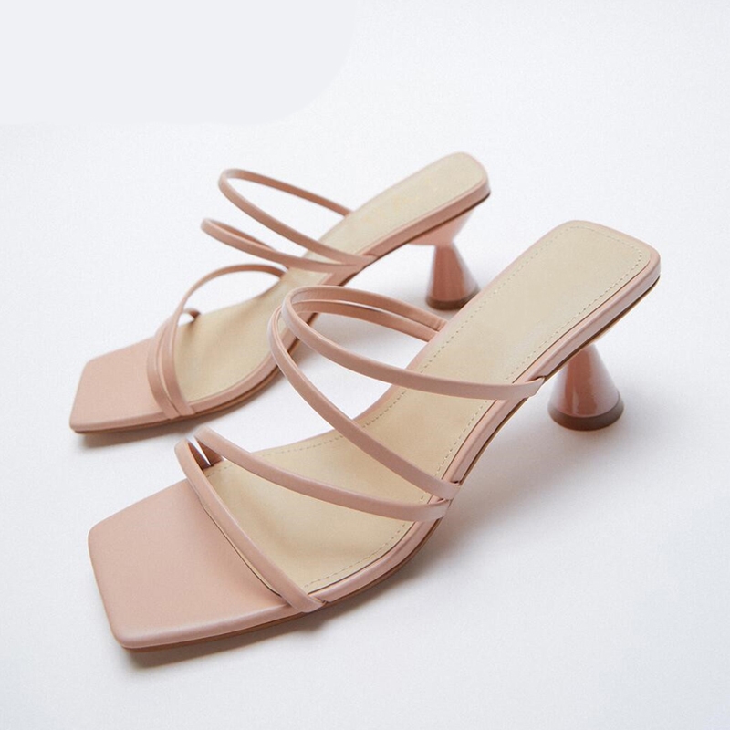 Blackjack heel sandals Women's summer high heeled sandals with square toe straps