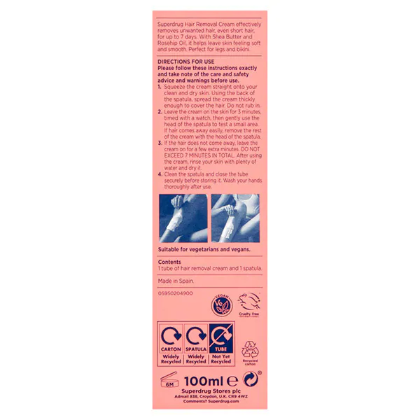 Superdrug Sensitiv Hårfjerningskrem 100ml