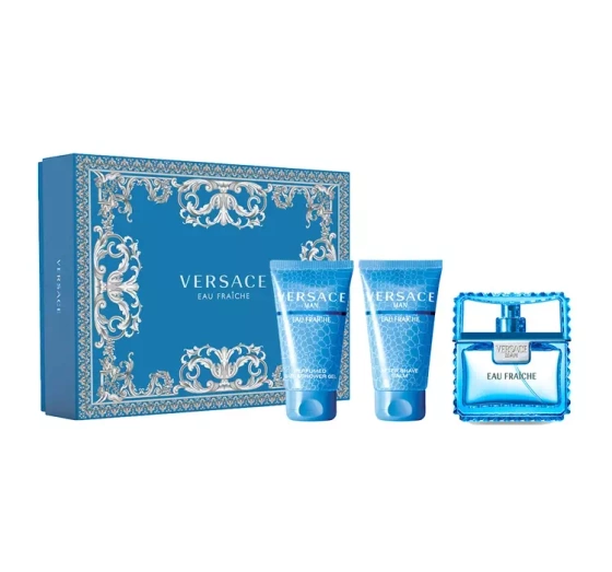 Versace Man Eau Fraîche woda toaletowa spray 50 ml   balsam po goleniu 50 ml   żel pod prysznic 50 ml