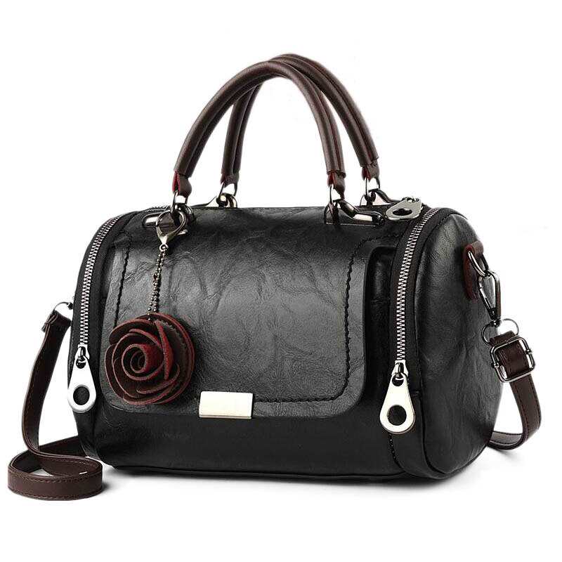 Borsa a tracolla da donna 2021, stile retrò vintage, in pelle, con frange per fiori.