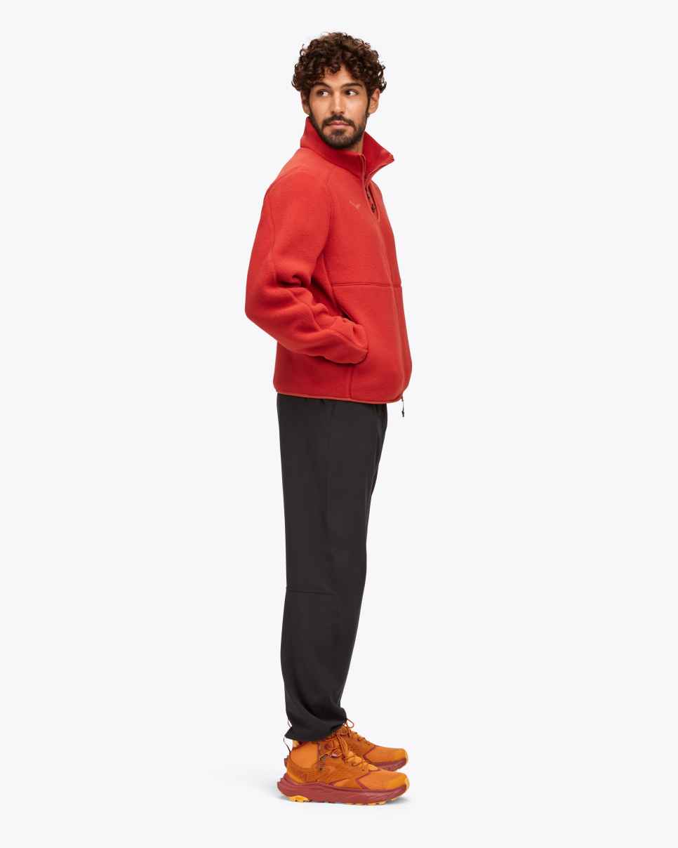 HOKA Ridgetop Fleecejacke mit durchgehendem Reißverschluss, Rost