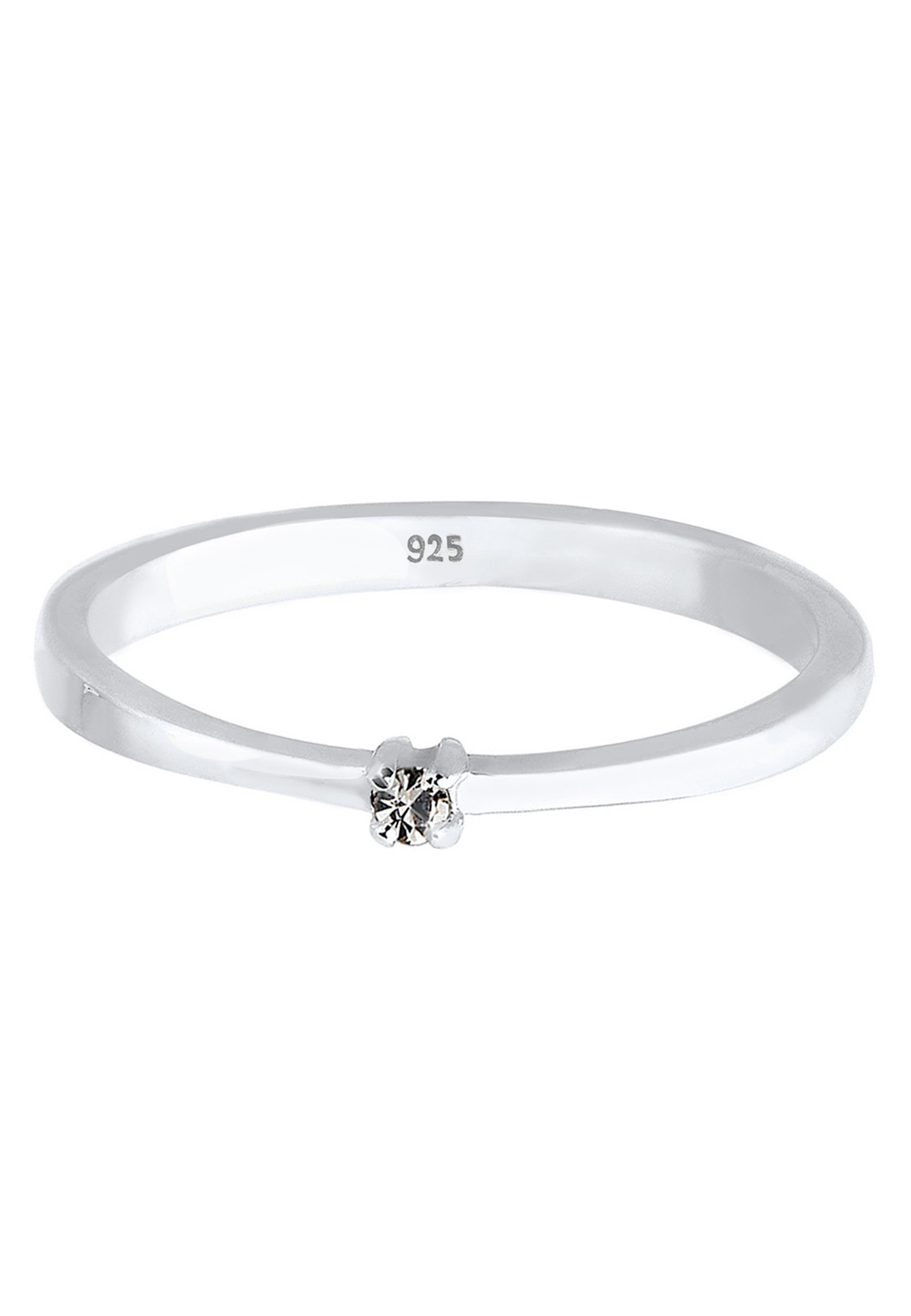 Elli Solitaire Classique Cristal 925 Argent