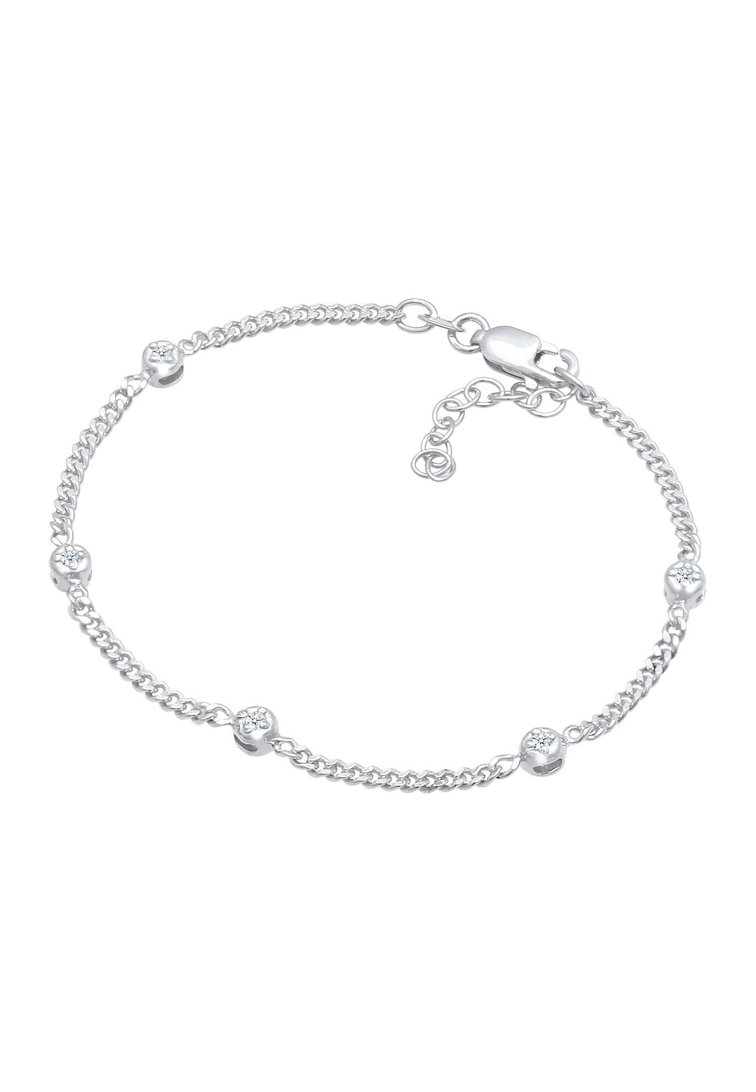 Elli DIAMONDS Femme Elegant Classic Ajustable avec Diamant (0.075 ct.) en Argent Sterling 925