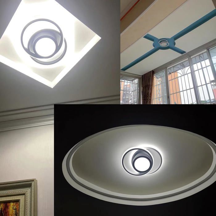 Mooie ronde LED-plafondlamp 32W 2350LM Koel wit 6500K Moderne verlichting voor woonkamer, keuken, hal en badkamer 28cm