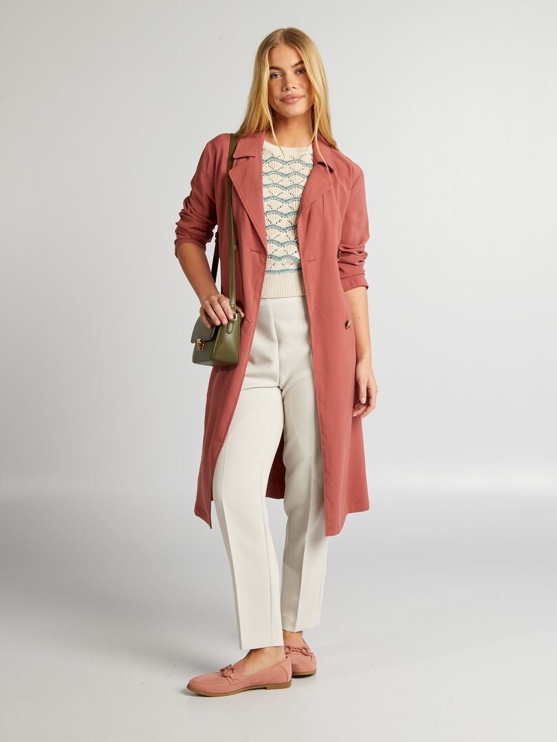 Mouwloze trui met ronde hals - BEIGE