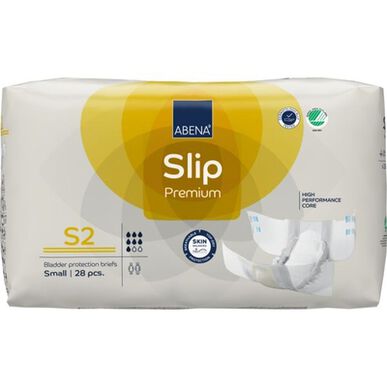 Pañal para incontinencia transpirable Abena Slip Premium High Performance Core, talla pequeña, 28 unidades.