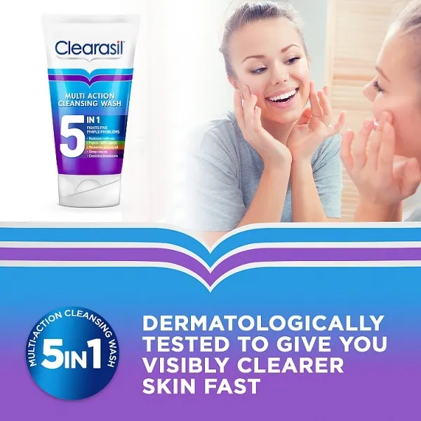 Clearasil 5 az 1-ben többfunkciós pattanásos arclemosó 150ml