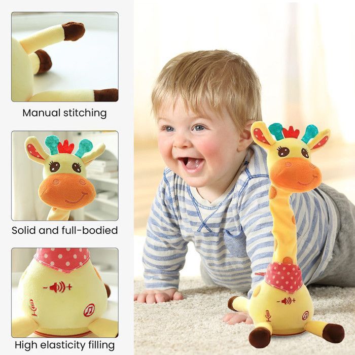 Girafe Musicale – Chante, Danse Et RéPèTe Tes Paroles. Peluche Girafe Dansante. Girafes Musicales Lumineuses avec 10 Chansons