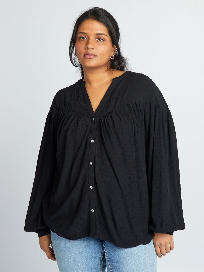 Blusa Plumetis - negra