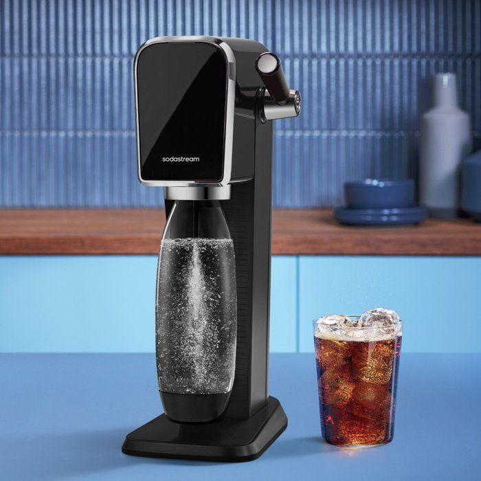 Machine à soda et eau pétillante - SODASTREAM - ART - 1 bouteille compatible lave-vaiselle - 1 recharge de gaz 60 L - Noir