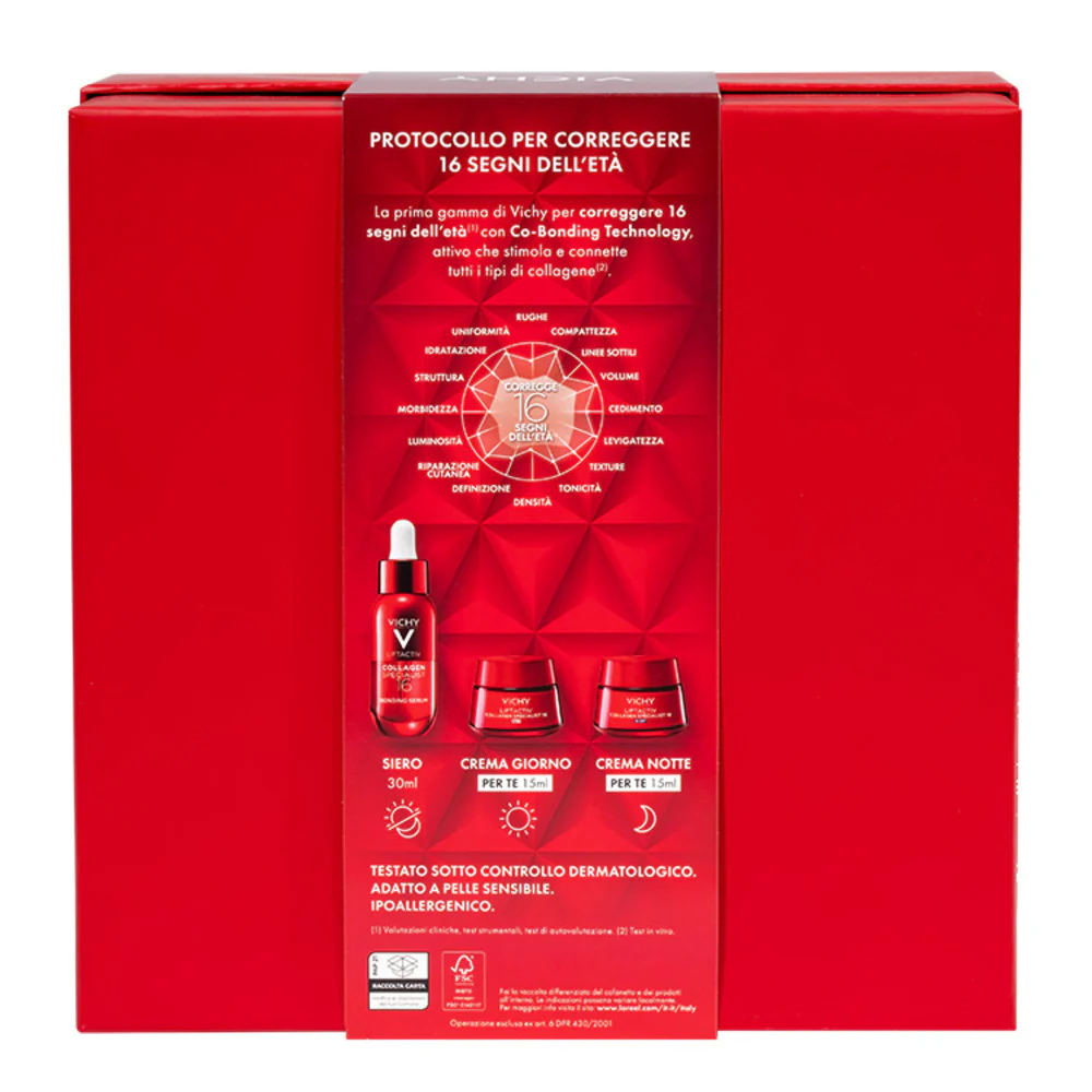 Liftactiv Cofanetto Protocollo Antietà Liftactiv Collagen Specialist 16 Siero + Crema Giorno + Crema Notte - Cofanetto Antirughe, Crema viso giorno antirughe