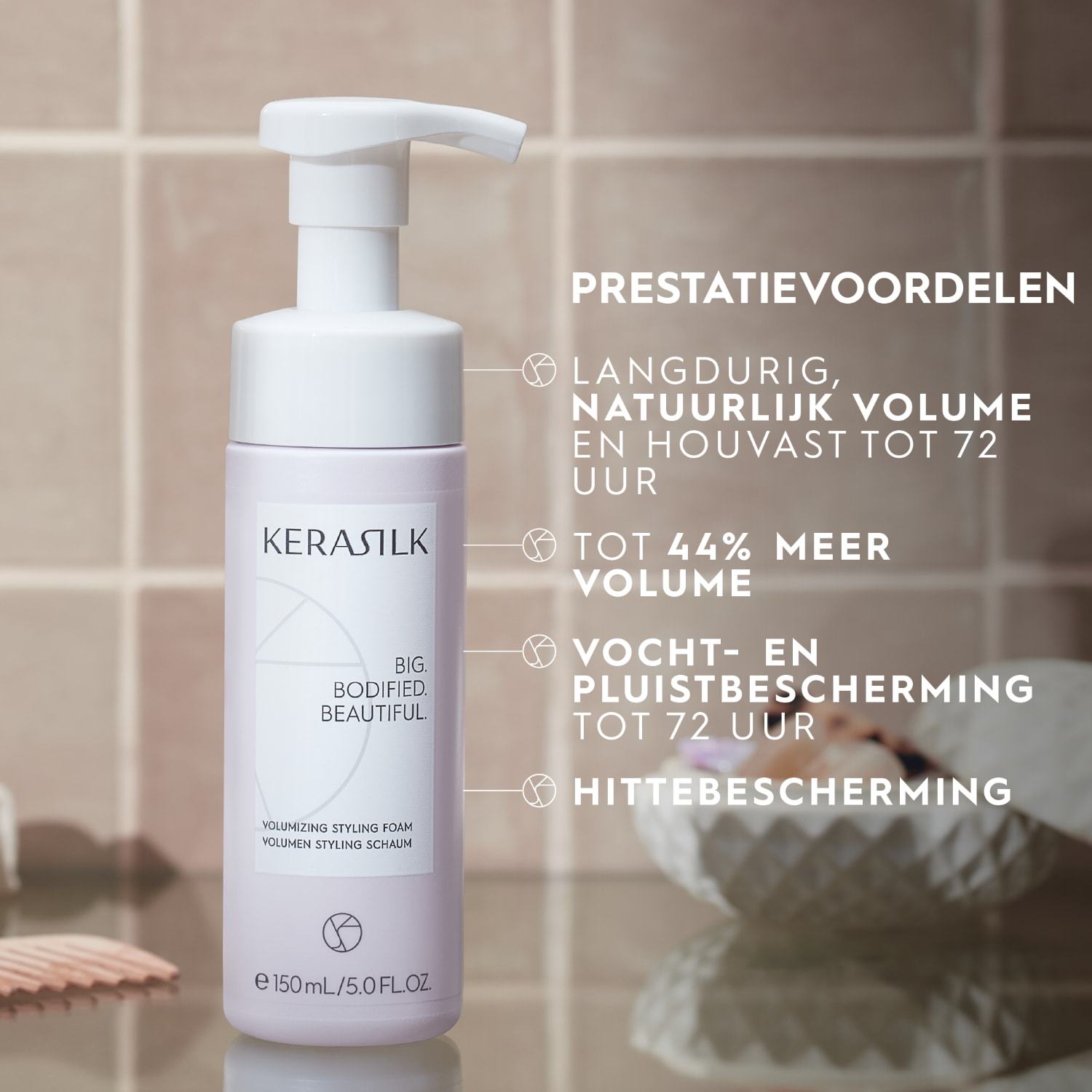 KERASILK Pena za volumen las - 150 ml