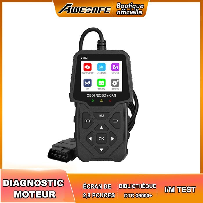 AWESAFE OBD2 Car Diagnostic Tool French Advanced Version Code Reader, scanner and error code (DTC) reader