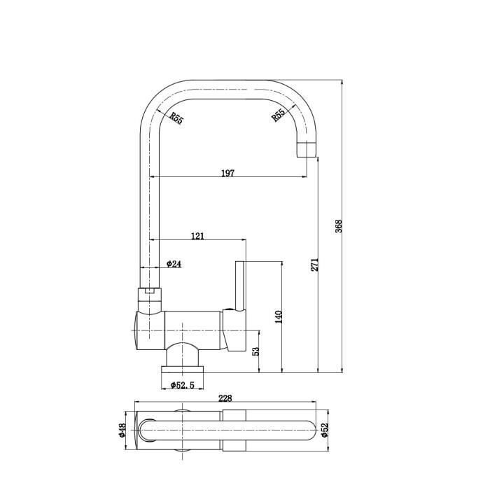 Torneira misturadora de cozinha ESSEBAGNO New Oslo - Sem ducha extensível