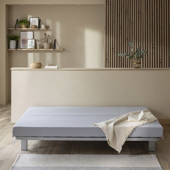 Matelas clic-clac mousse HD28 13 cm Le Fameux 120x190 - Gris - Fabriqué en France - Terre de Nuit