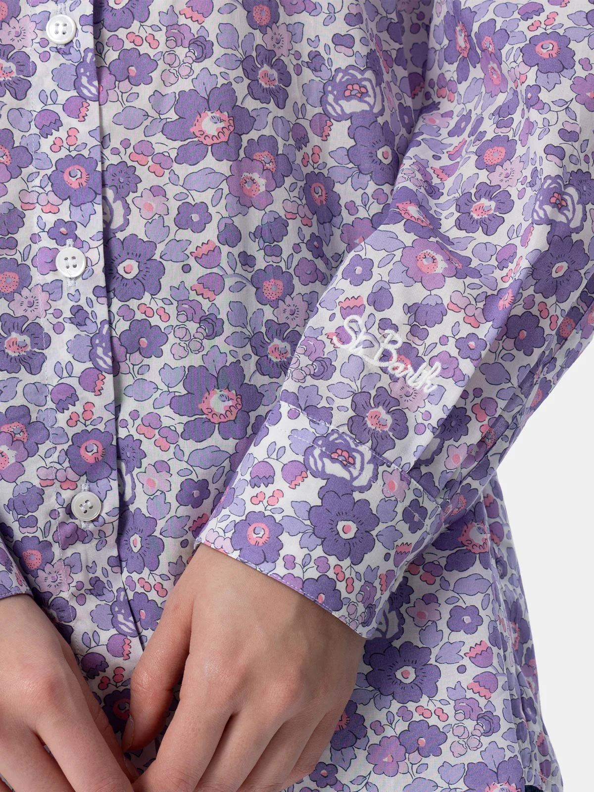 Oversized katoenen damesblouse met Betsy Brigitte-print | Gemaakt met