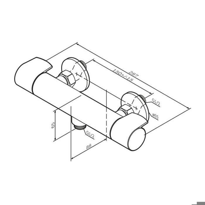 Grifo mezclador termostático para ducha AM/PM, grifo de baño negro FXA40022 X-Joy