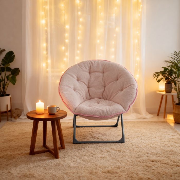 Fauteuil de table de sauce en laine de mouton pliable,Fauteuil de lune mousse pliable portable,pour chambres à coucher, résidences