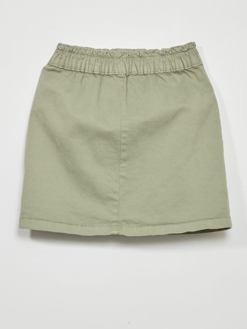 Paperbag denim rok - groengrijs
