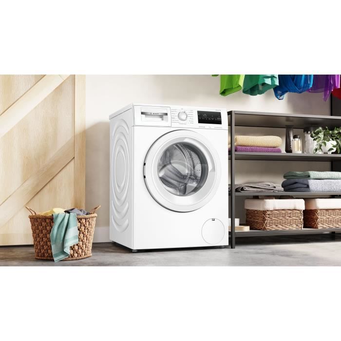 Lavadora de carga frontal BOSCH WAN24209FR SER4 - 9 kg - Inducción - 60 cm de ancho - 1200 rpm - Clase energética A - Vapor - Blanca