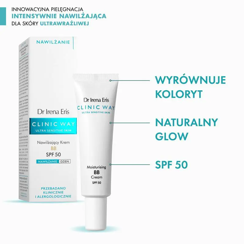 Dr Irena Eris Clinic Way Nawilżający krem BB na dzień SPF 50 Nr 20 Medium Beige