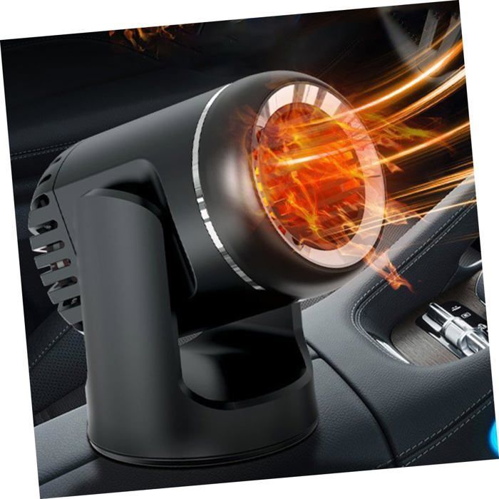 Souffleur d'air chaud portable 24V, désembueur et ventilateur, adapté aux camping-cars et à une utilisation hivernale (noir).
