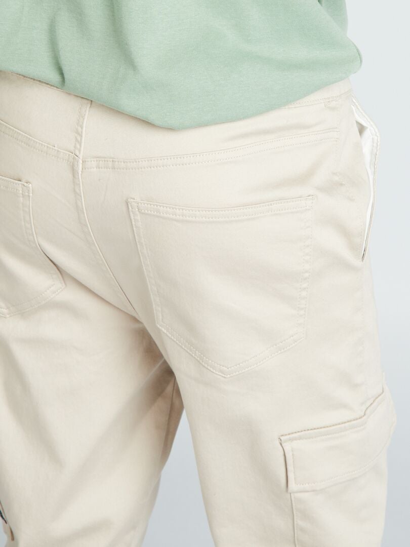 Joggingbroek met klepzakken - beige