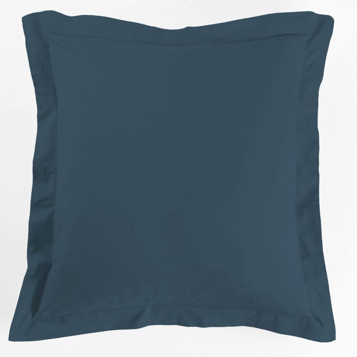 Funda de almohada cuadrada - 63 x 63 cm - 57 hilos - Liso - Azul medianoche
