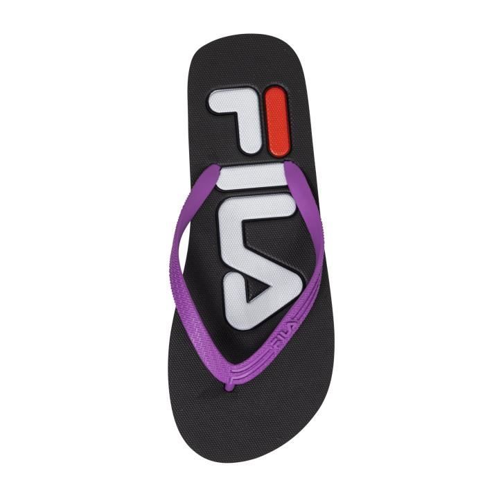Tongs Femme - Fila Troy - Noir/Chive Blossom - Faciles à Porter - Logo Fila - Taille 41