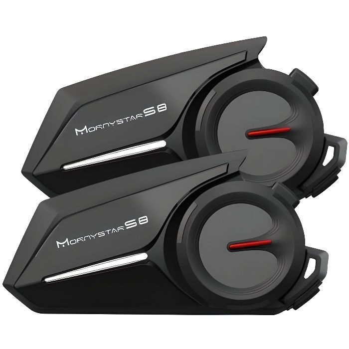 2 walkie-talkies Bluetooth S8 para motocicleta - Intercomunicador para motocicleta de 6 personas, alcance de 1200 metros