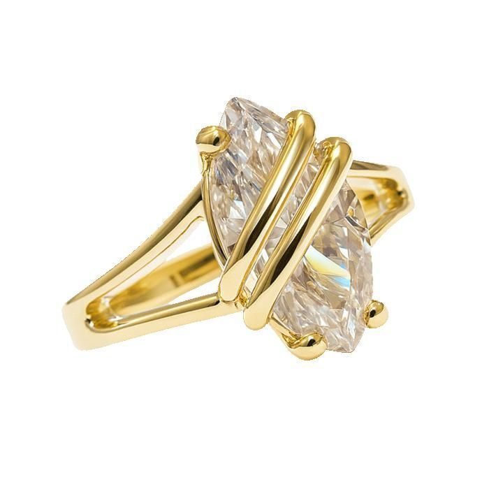 Women's 18K Gold Plated Ring – Marquise Cut Cubic Zirconia | Elegant Gold Ring, Gift Idea for Women