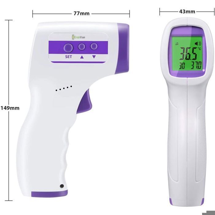 Thermomètre Frontal Thermometre Adulte Infrarouge, Thermometre sans contact, Écran LCD, Fonction Mémoire, Thermometre Infrarouge