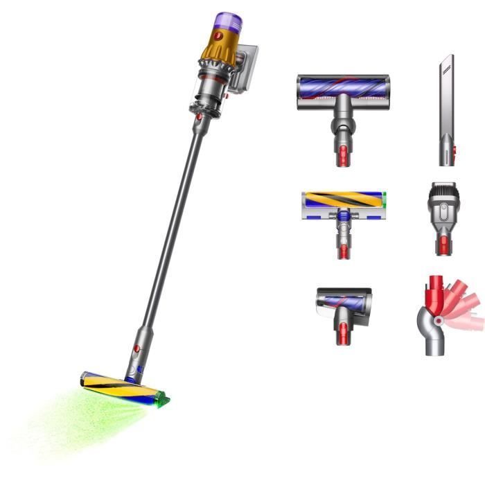 Aspiradora de mano inalámbrica DYSON V12 Detect Slim Absolute - Potencia de 150 AW - Control de potencia - Cepillo con luz integrada