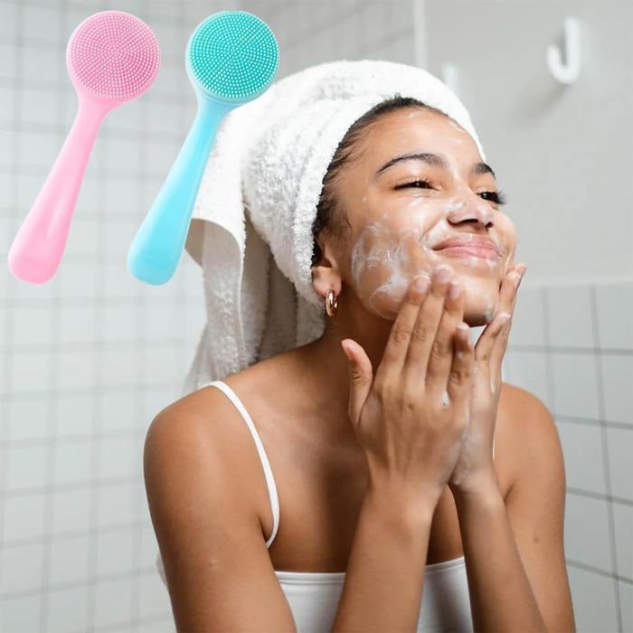 Brosse Nettoyante Visage - ULISEM - Silicone - Douce - Imperméable - Élimine Points Noirs（2pcs）