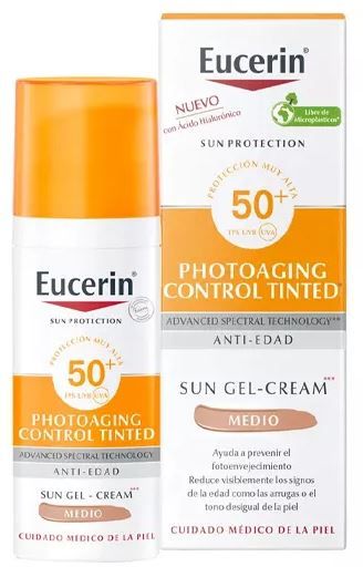Veido apsauginis kremas nuo saulės su spalvotu atspalviu, vidutinio atspalvio, SPF 50 Apsauga nuo saulės vaistinėje