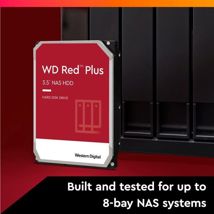 Interne harde schijf - WESTERN DIGITAL - WD Red Plus - 6 TB - SATA-600 - 5400 RPM