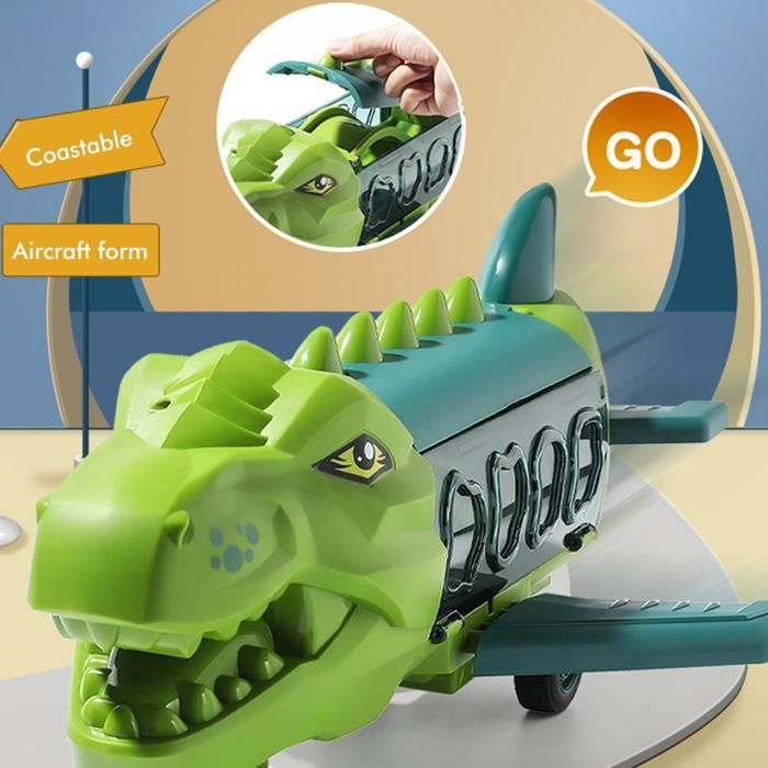 Brinquedo infantil de puxar em forma de avião com dinossauro, avião de transporte de carga, brinquedo para brincar, veículo de avião, brinquedo para presente