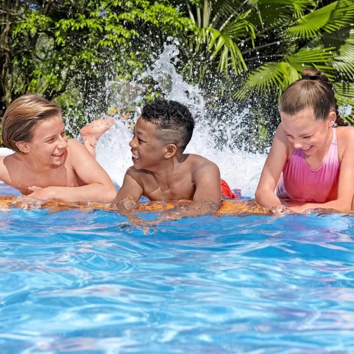 Piscina tubular retangular Bestway Steel Pro Max para instalação acima do solo, 488 x 244 x 122 cm, cinza (acessórios não incluídos)