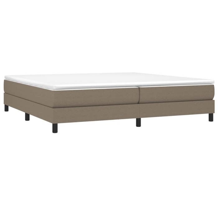 Cama de madera color topo de 200 x 200 cm - Carga máxima 150 kg - Estructura de cama de muelles color topo de 200 x 200 cm, tela 005_931918