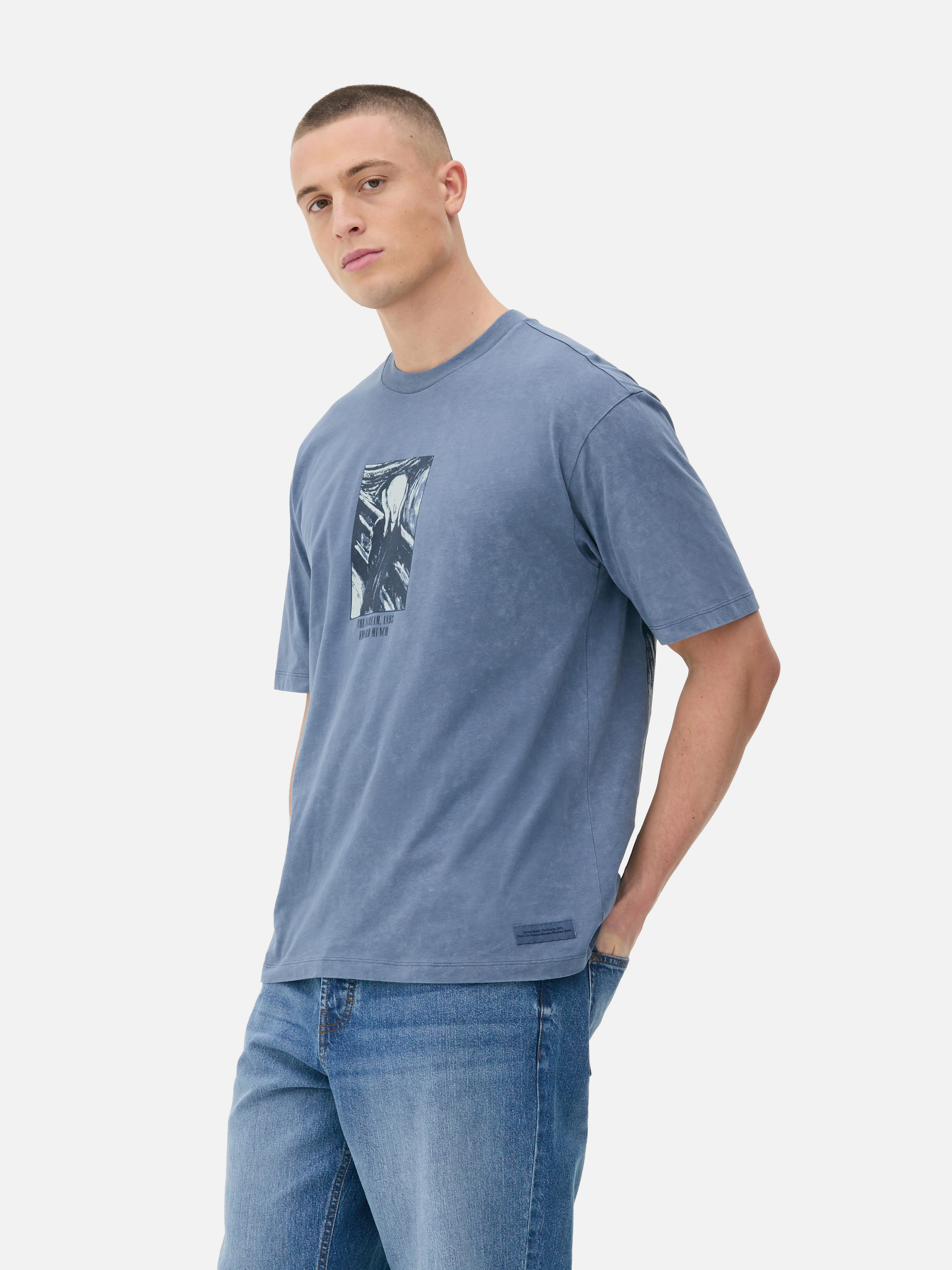 Tricou cu imprimeu Edvard Munch „Țipătul” Un tricou cu mânecă scurtă cu un imprimeu cu „Țipătul” de Edvard Munch