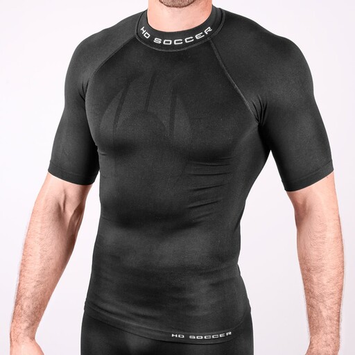  Schwarzes Kurzarm-Thermo-T-Shirt